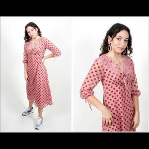 Saint Geraldine burnt out velvet polka dot dress